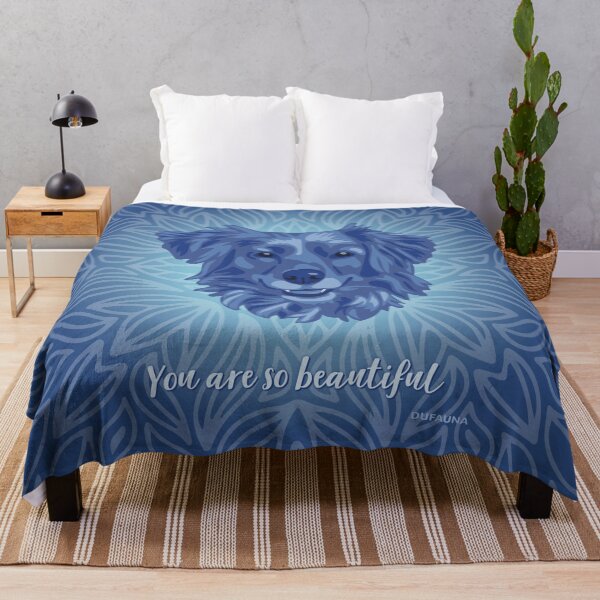 Item preview, DuFauna Dog Blue Smiling Face "You are so beautiful" designed and sold by DuFauna.