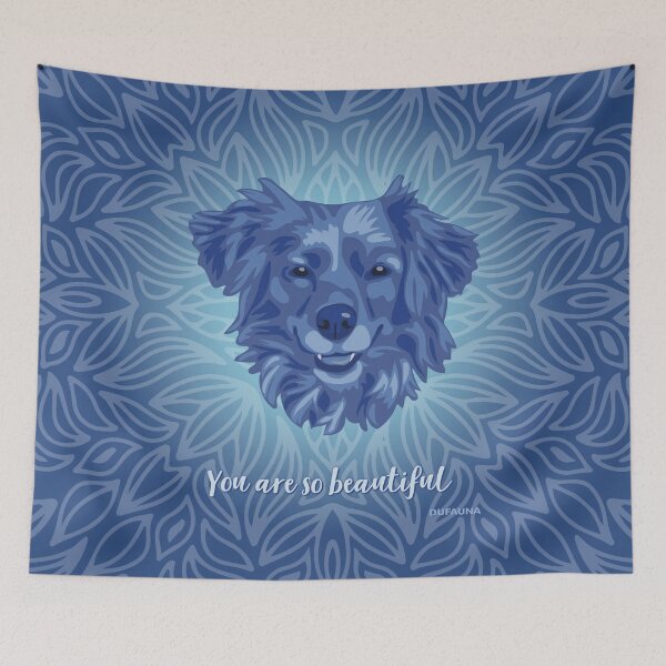 Item preview, DuFauna Dog Blue Smiling Face "You are so beautiful" designed and sold by DuFauna.