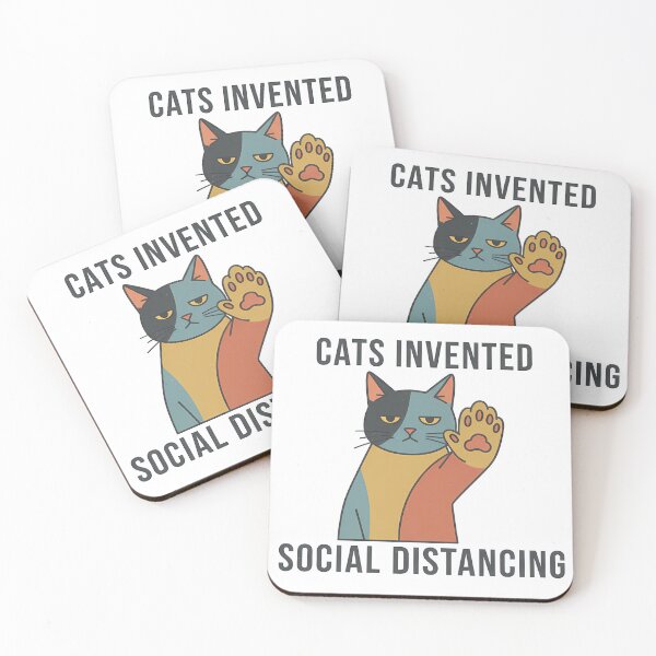 Item preview, Cats Invented Social Distancing Funny Cat Humor designed and sold by GizmoDesign.
