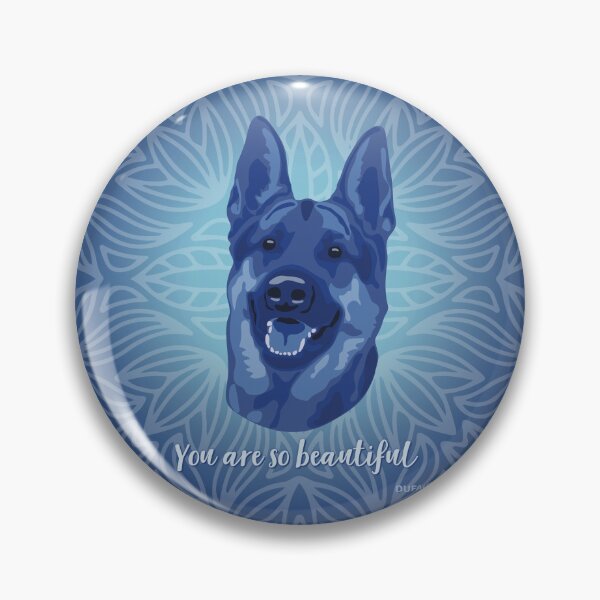Item preview, DuFauna German Shepherd Blue Smiling Face "You are so beautiful" designed and sold by DuFauna.