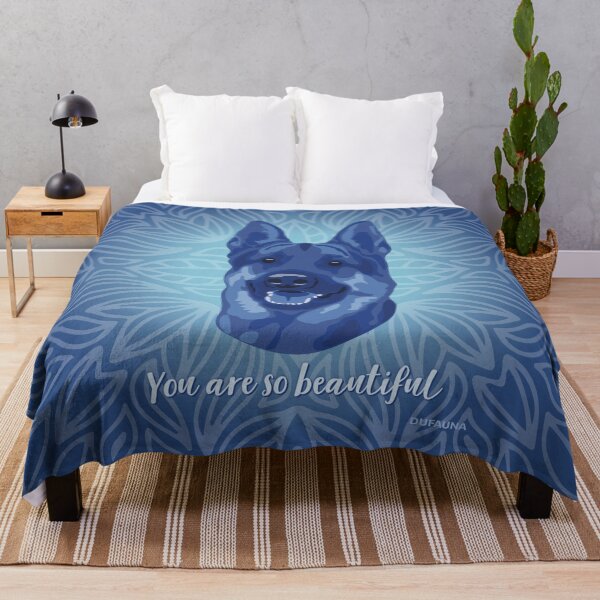 Item preview, DuFauna German Shepherd Blue Smiling Face "You are so beautiful" designed and sold by DuFauna.
