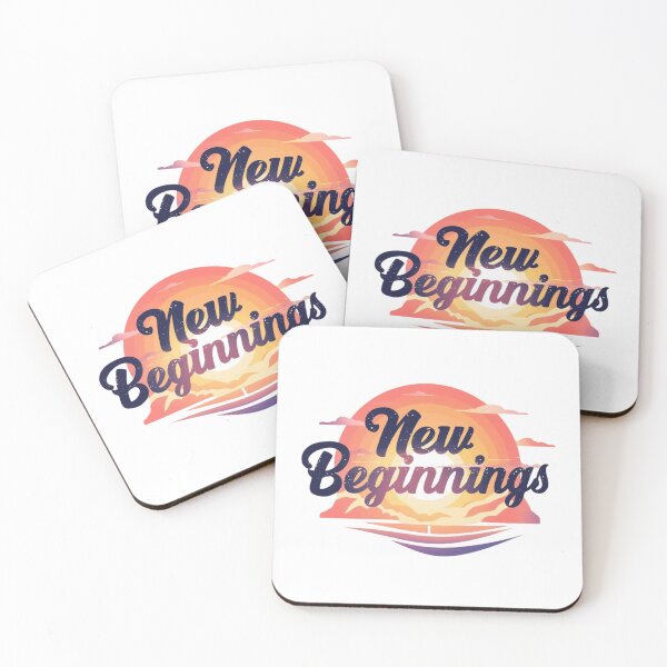Item preview, New Beginnings – Retro Sunrise Motivation Design designed and sold by Kavya Art.