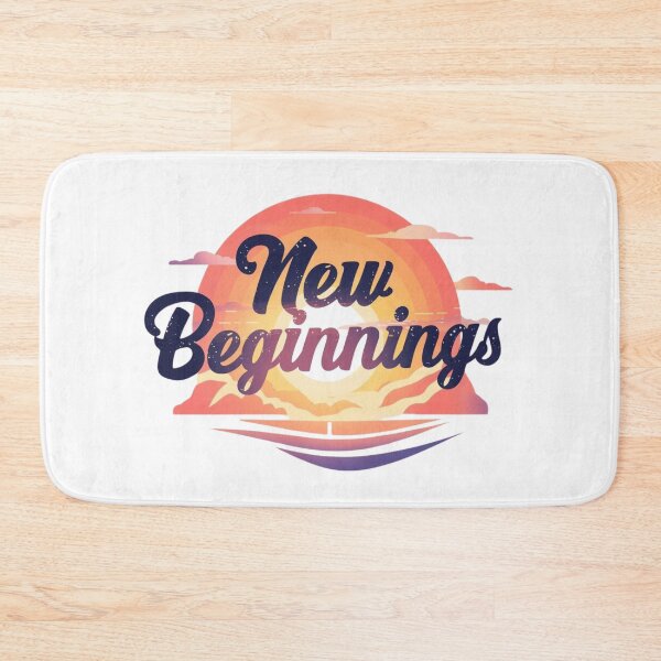 Item preview, New Beginnings – Retro Sunrise Motivation Design designed and sold by Kavya Art.