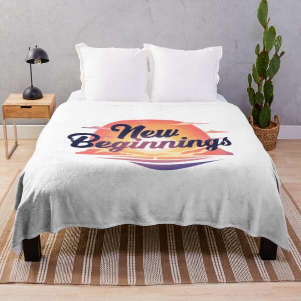 Item preview, New Beginnings – Retro Sunrise Motivation Design designed and sold by Kavya Art.