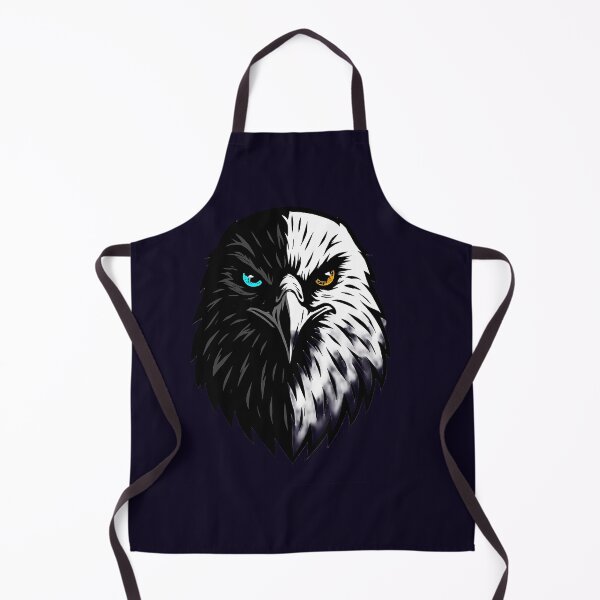 Item preview, Artistic Eagle Head Illustration – Symmetrical Light and Dark Design with Cyan and Amber Eyes, High-Contrast and Symbolic Style designed and sold by ArteeInnovation.
