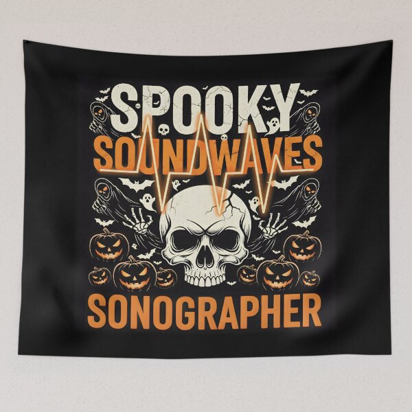 Item preview, Spooky Soundwaves – Halloween Sonographer Skull Design (1) designed and sold by InkoraLab.