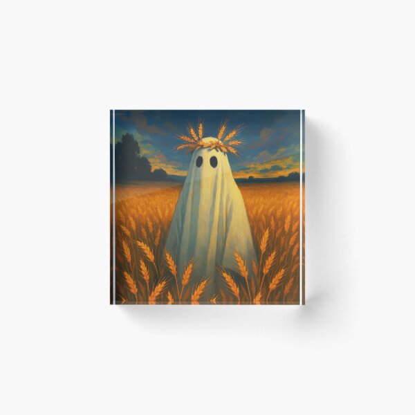 Item preview, Ghost of the Harvest – Autumn Wheat Field Spirit Illustration designed and sold by EmeraldeaArt.