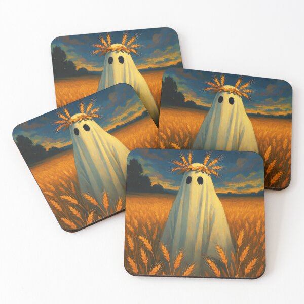 Item preview, Ghost of the Harvest – Autumn Wheat Field Spirit Illustration designed and sold by EmeraldeaArt.