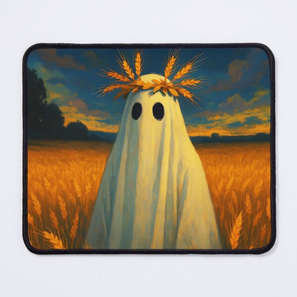 Item preview, Ghost of the Harvest – Autumn Wheat Field Spirit Illustration designed and sold by EmeraldeaArt.
