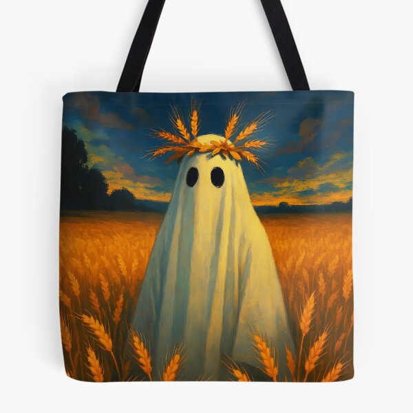Item preview, Ghost of the Harvest – Autumn Wheat Field Spirit Illustration designed and sold by EmeraldeaArt.