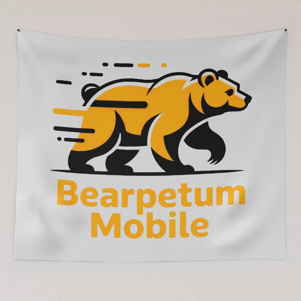 Item preview, Powerful Running Bear Emblem designed and sold by SplashTastic.