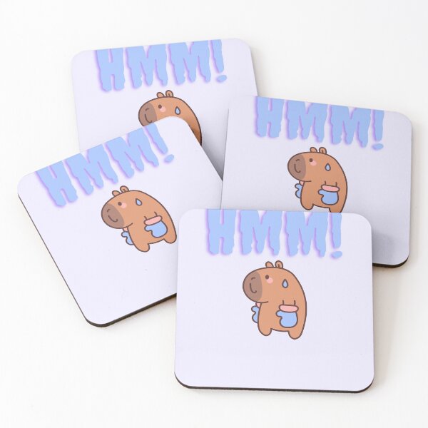 Item preview, Funny Capybara Goalkeeper – Kawaii Sports Animal with “Hmmm” Text designed and sold by Moon's Arts.