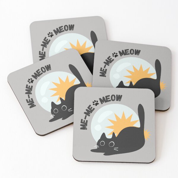 Item preview, Black Cat Me Me Neow Sticker – Funny Kawaii Kitty Design designed and sold by Moon's Arts.