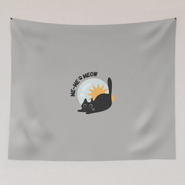 Item preview, Black Cat Me Me Neow Sticker – Funny Kawaii Kitty Design designed and sold by Moon's Arts.