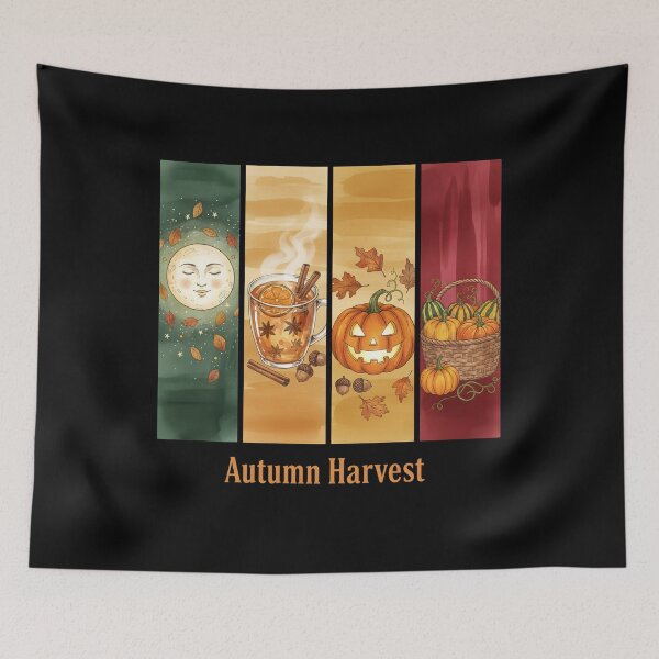 Item preview, Cozy Autumn Harvest - Vintage Fall & Halloween Collage T-Shirt designed and sold by FestivityFinds.