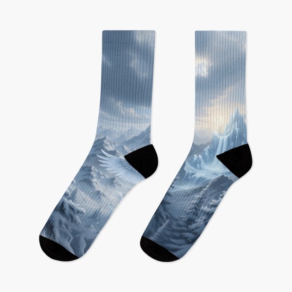 Item preview, Ice Phoenix Over Alpine Peaks, Frosted Blue Dawn designed and sold by CharmedVille.