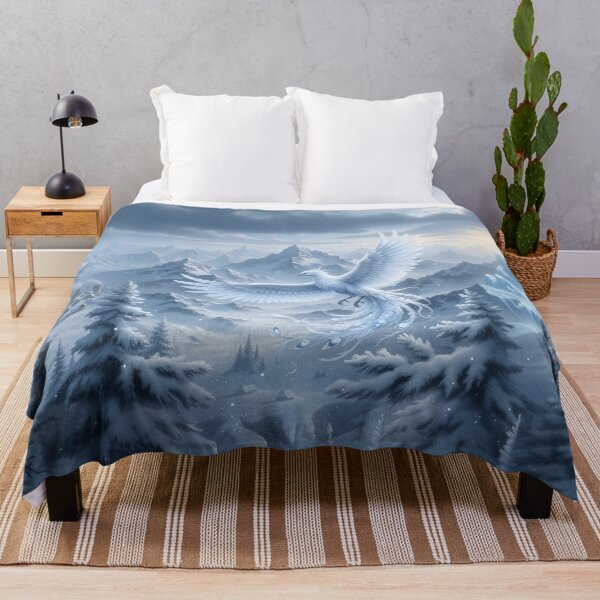 Item preview, Ice Phoenix Over Alpine Peaks, Frosted Blue Dawn designed and sold by CharmedVille.