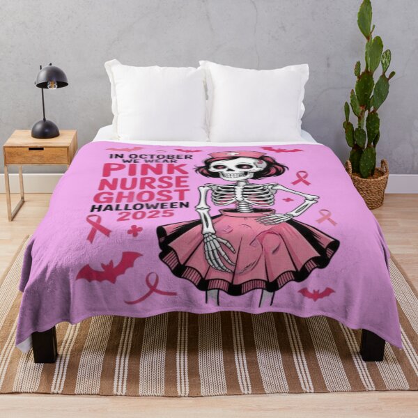 Item preview, Pink Nurse Skeleton Halloween 2025 – In October We Wear Pink Ghost Nurse Art designed and sold by Tomasz  Siennicki.