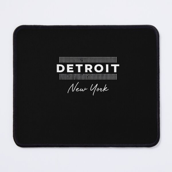 Item preview, Detroit and New York Typography Design – Bold Block and Elegant Script Contrast on Black Background for Urban Apparel and Merchandise designed and sold by ArteeInnovation.