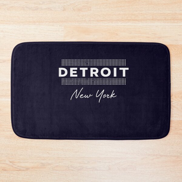 Item preview, Detroit and New York Typography Design – Bold Block and Elegant Script Contrast on Black Background for Urban Apparel and Merchandise designed and sold by ArteeInnovation.