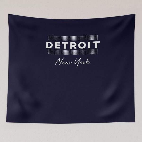 Item preview, Detroit and New York Typography Design – Bold Block and Elegant Script Contrast on Black Background for Urban Apparel and Merchandise designed and sold by ArteeInnovation.