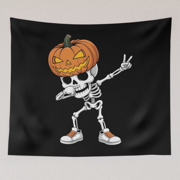 Item preview, Dabbing Halloween Skeleton Boys Trick Treat Pumpkin designed and sold by TyraYoung.