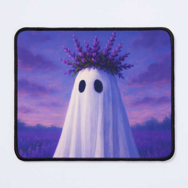 Item preview, Lavender Spirit – Ghost in Blooming Lavender Field Illustration designed and sold by EmeraldeaArt.