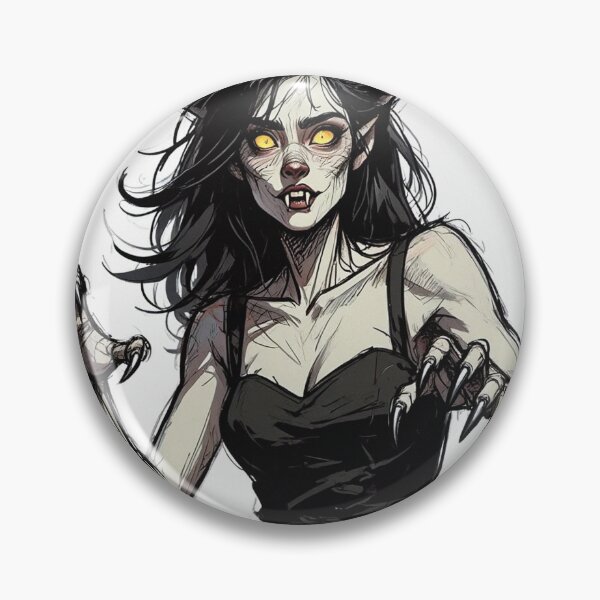 Item preview,  Werewolf girl posing hand drawn illustration designed and sold by Vintage Designs +.