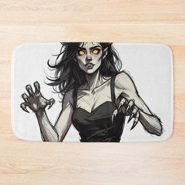 Item preview,  Werewolf girl posing hand drawn illustration designed and sold by Vintage Designs +.