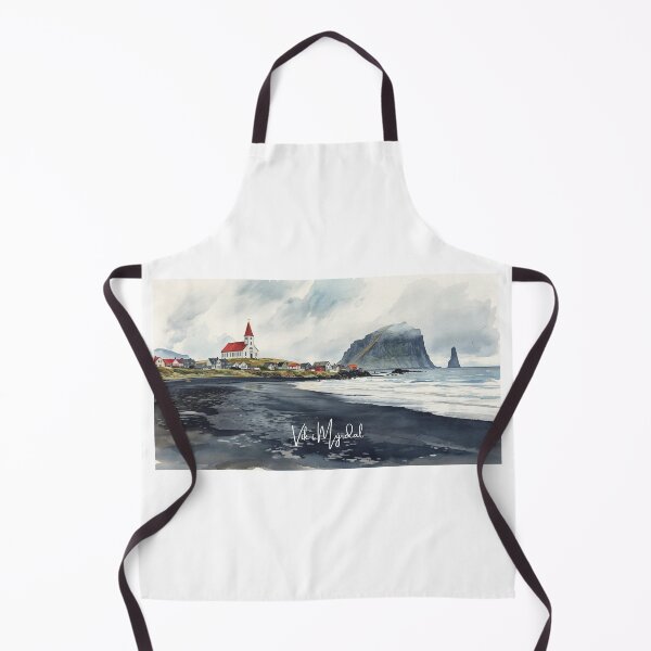 Item preview, Vík í Mýrdal coastal landscape in watercolor designed and sold by StormArte.