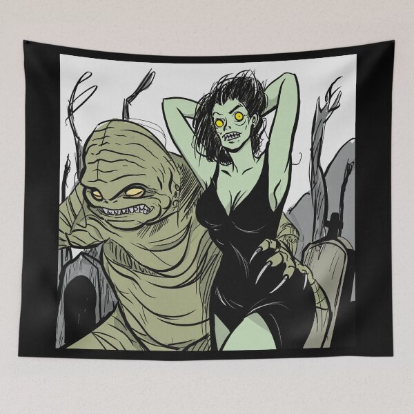 Item preview, The creature from the black lagoon and his bride illustration designed and sold by Vintage Designs +.