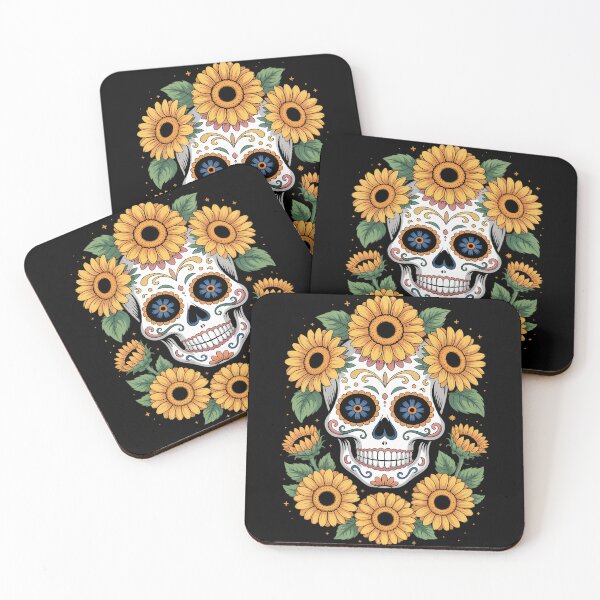 Item preview, DAY OF DEAD SUNFLOWER SUGAR SKULL DIA DE LOS MUERTOS MEXICO designed and sold by TyraYoung.