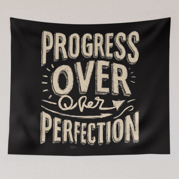 Item preview, Progress Over Perfection – Motivational Growth T-Shirt designed and sold by CrunchyGoats.