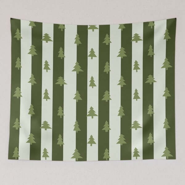 Item preview, Olive Green Christmas Trees Pattern Stripy designed and sold by OneThreeSix.