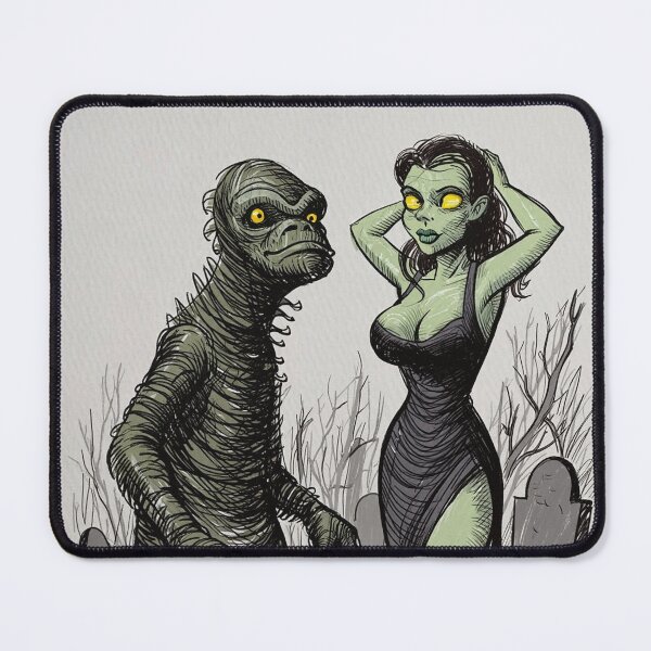 Item preview, The creature from the black lagoon and his bride illustration designed and sold by Vintage Designs +.