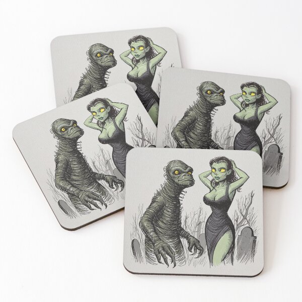 Item preview, The creature from the black lagoon and his bride illustration designed and sold by Vintage Designs +.