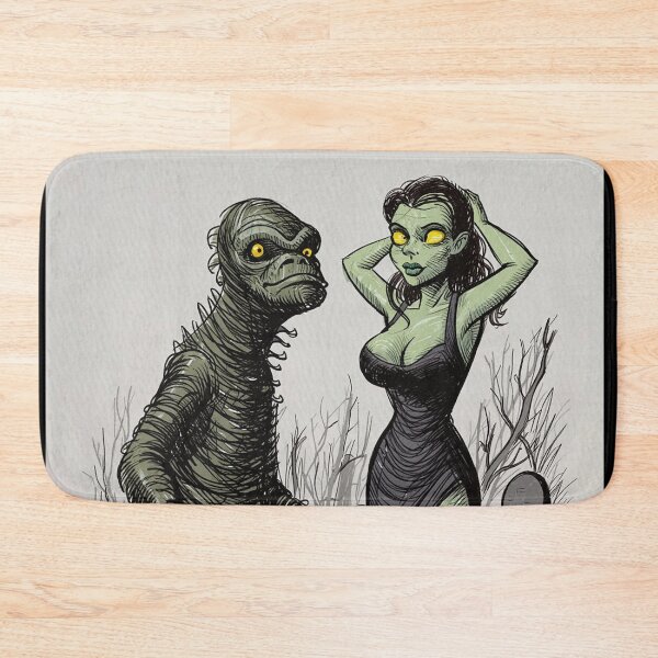 Item preview, The creature from the black lagoon and his bride illustration designed and sold by Vintage Designs +.