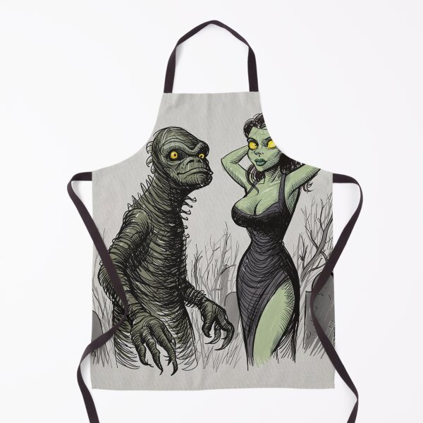 Item preview, The creature from the black lagoon and his bride illustration designed and sold by Vintage Designs +.
