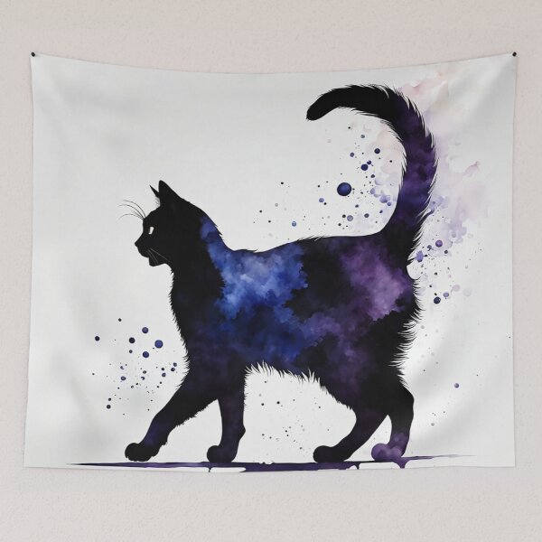 Item preview, Vintage Cat Art: Black Cat Watercolor Painting | Noir Cat Art | Gothic Art | Cat Art | Cat Watercolor Painting designed and sold by UnhingedBird.