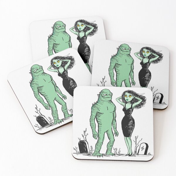 Item preview,  The creature from the black lagoon and his bride illustration designed and sold by Vintage Designs +.