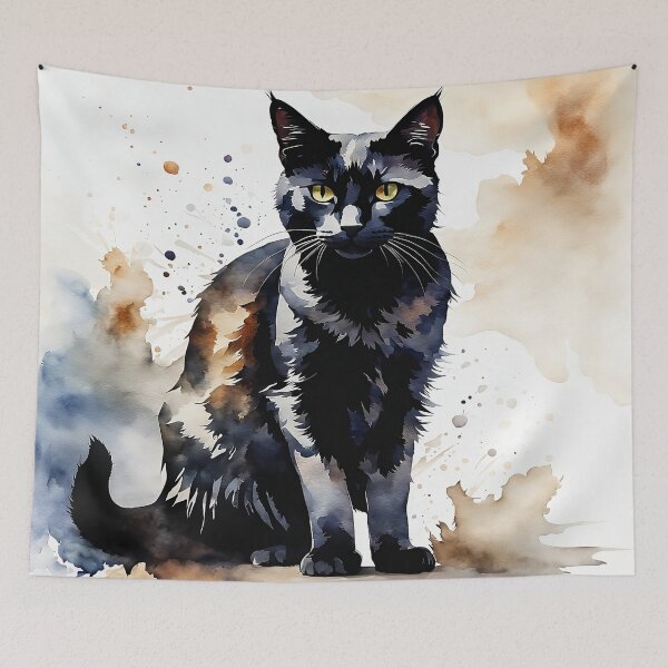 Item preview, Vintage Cat Art: Black Cat Watercolor Painting | Animal Art | Gothic Art | Cat Art | Cat Watercolor Painting designed and sold by UnhingedBird.