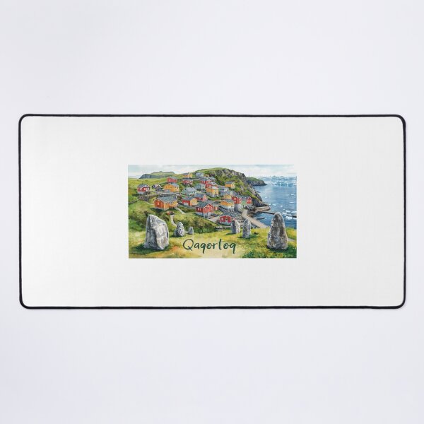 Item preview, Colorful watercolor paintings of Qaqortoq's waterfront houses designed and sold by StormArte.