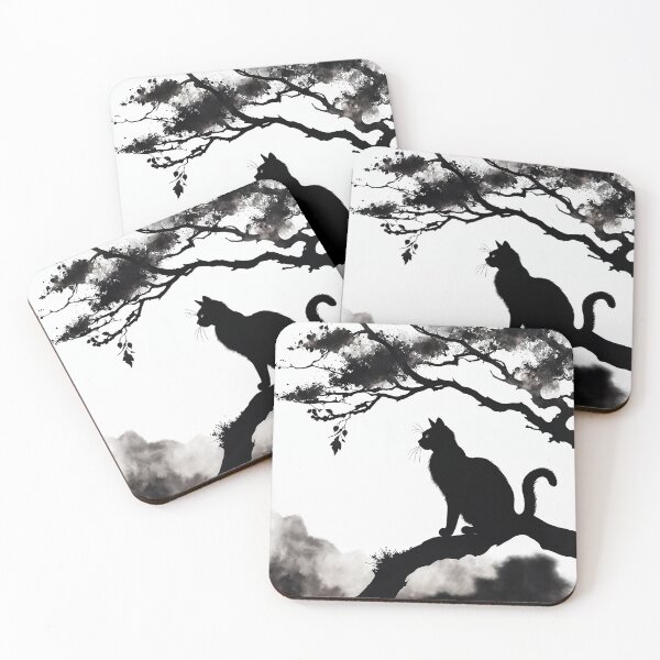 Item preview, Vintage Cat Art: Black Cat Watercolor Painting | Noir Cat Art | Gothic Art | Cat Art | Cat Watercolor Painting designed and sold by UnhingedBird.