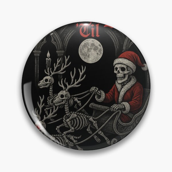 Artikelvorschau, FÜR SCHWARZE SHIRTS Schlitten bis zum Tod – Gothic Christmas Skeleton Santa entworfen und verkauft von getpressedshirt.