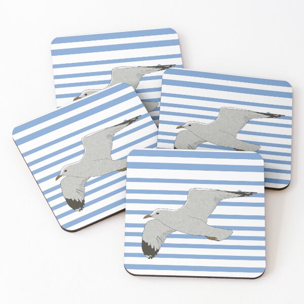 Item preview, White Seabird on Blue Line Art designed and sold by SugarCore.