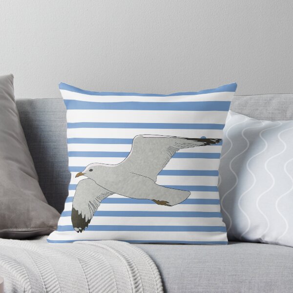 Item preview, White Seabird on Blue Line Art designed and sold by SugarCore.