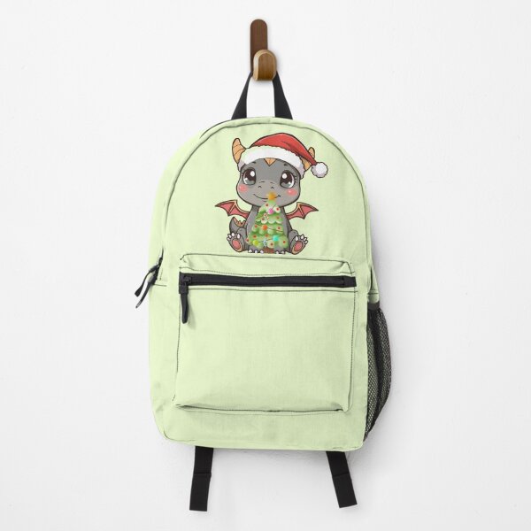 Item preview, Cute Kawaii Dragon Playing with Christmas Tree | Adorable Chibi Holiday Art designed and sold by Moon's Arts.