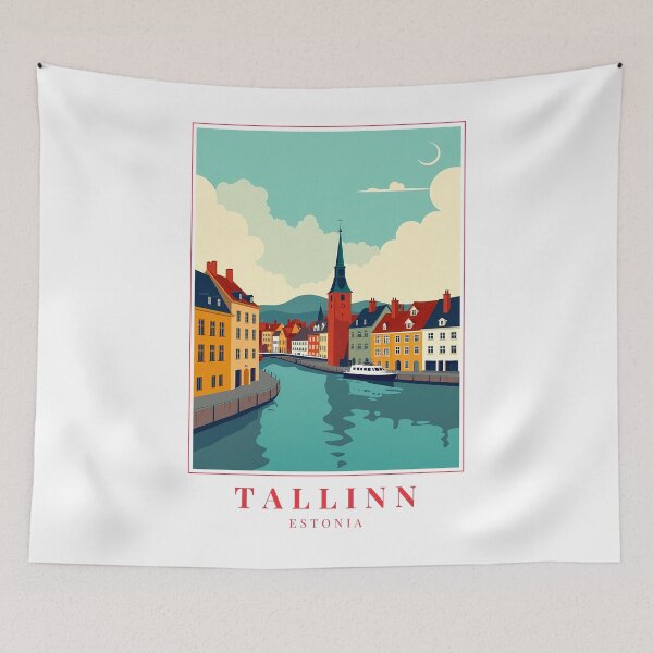 Item preview, Tallinn Estonia Illustration – Historic Skyline, Medieval Streets & Baltic Elegance designed and sold by MapMyMiles.