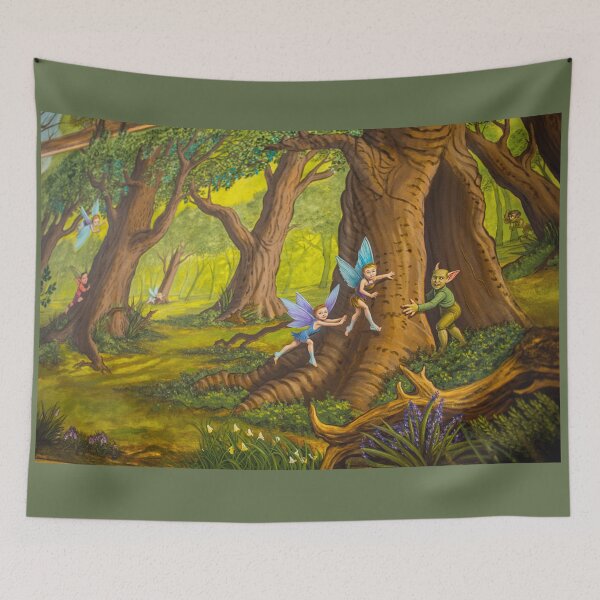 Item preview, Fairies in the forest illustration designed and sold by Vintage Designs +.