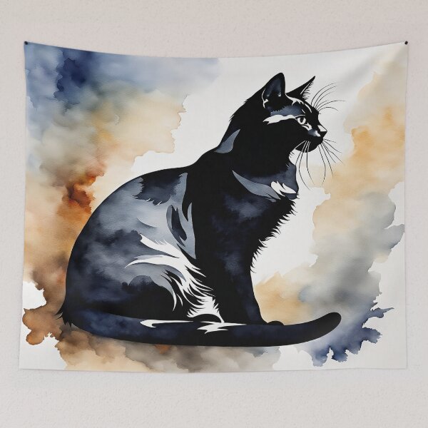 Item preview, Vintage Cat Art: Black Cat Watercolor Painting | Animal Art | Gothic Art | Cat Art | Cat Watercolor Painting designed and sold by UnhingedBird.